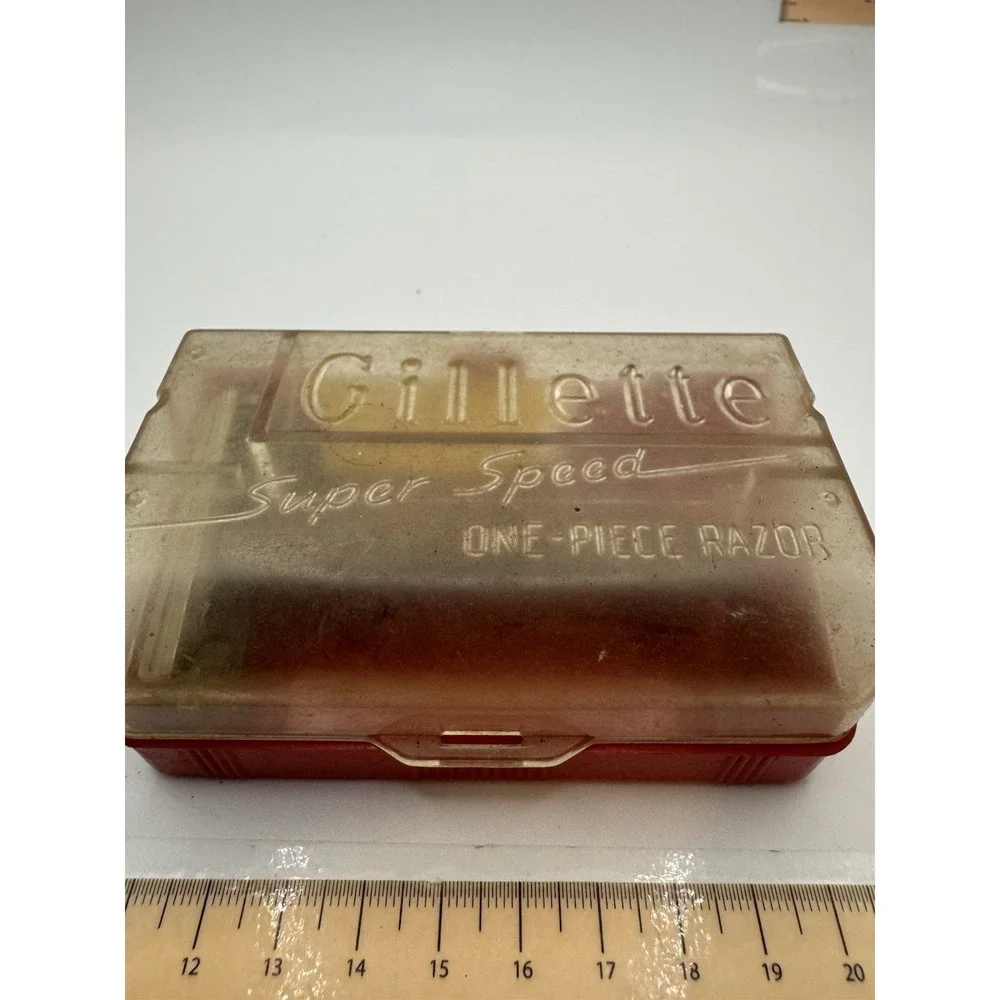 Vintage‎ Gillette Super Speed Safety Razor in Original Plastic Case w/ Blades